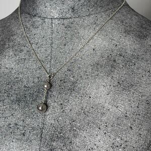 Talbots necklace costume jewelry silver layering silver tone  drop chain link